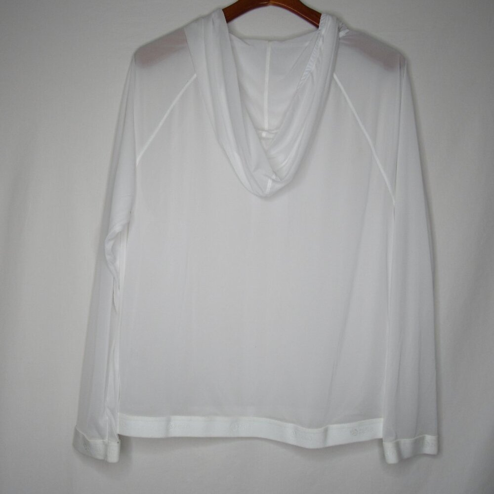 Zella INNOVATE White Sheer Running Hoodie Women's L Large - Picture 7 of 8